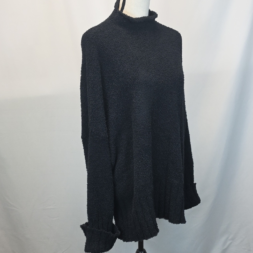White Birch Elegant Black Cowl Neck Sweater